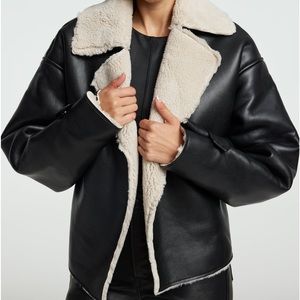 New Faux Leather Shearling Jacket from Good American